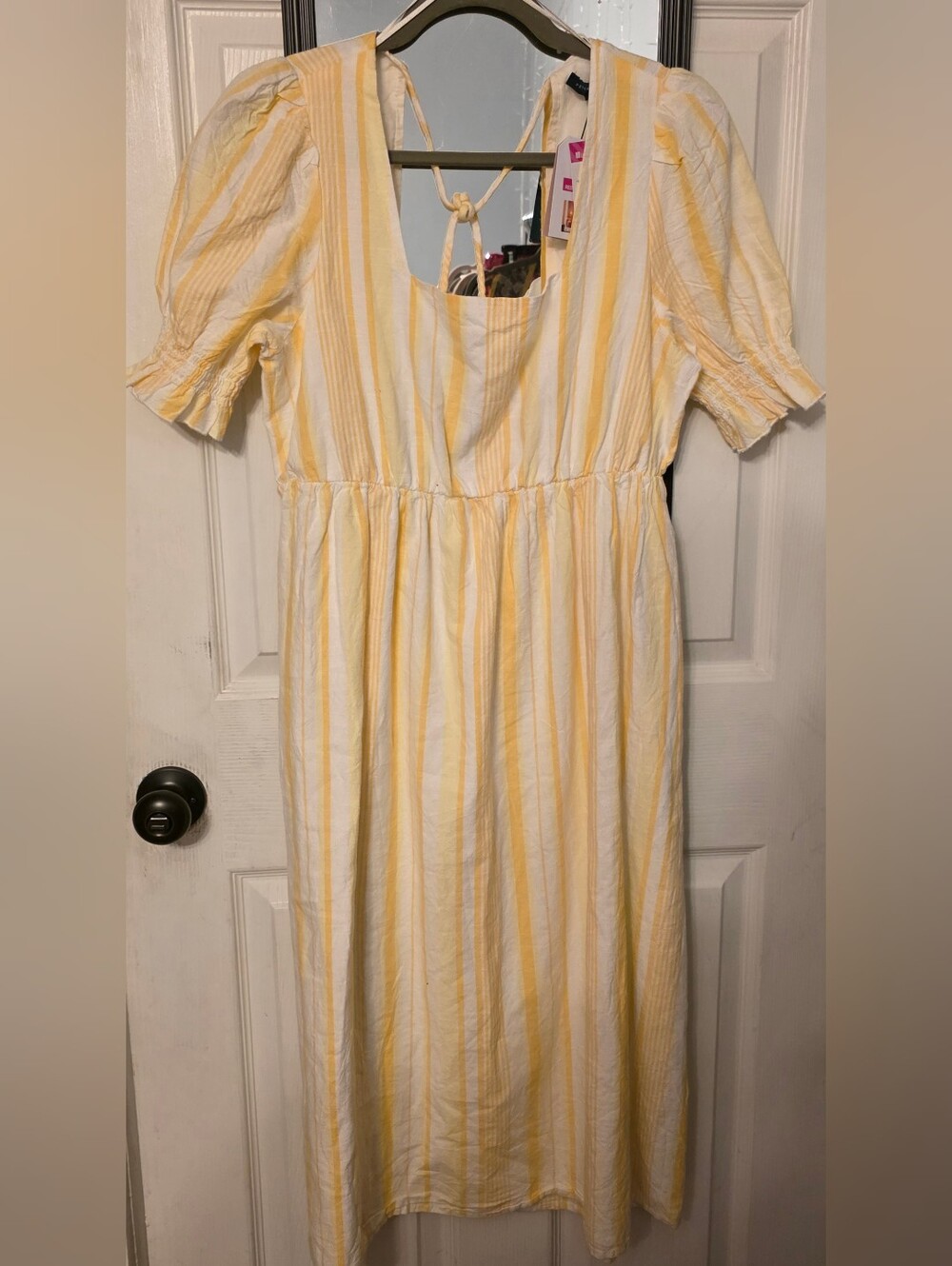 Petite Studio Yellow And White Stripped Dress
